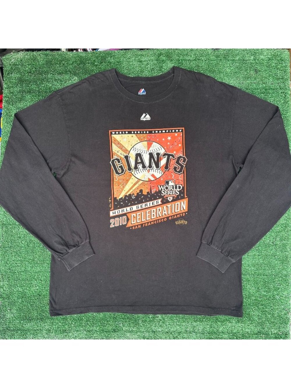 Vintage Y2K San Francisco Giants World Series T-Shirt Black XL 2010 MLB Baseball